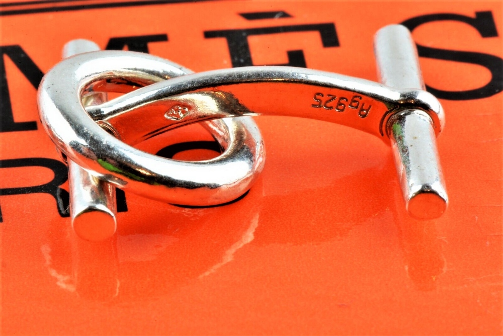 Hermes Silver 925 chaine d'ancre Cufflinks - Image 2 of 5