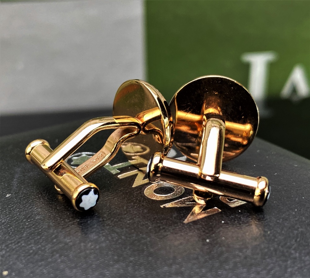 Montblanc Meisterstück Gold Plated Cufflinks - Image 3 of 3