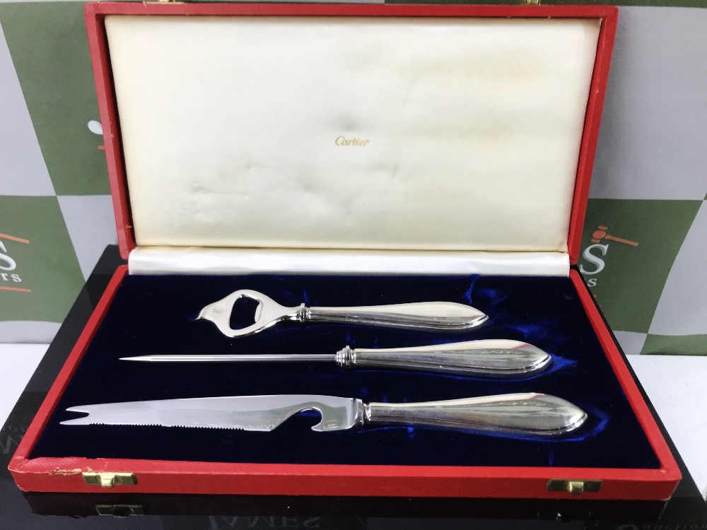 Cartier Vintage Silver Bar Set In Original Cartier Case