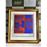 Andy Warhol" Kennedy" Limited-Edition /Plate Signed Lithograph #90/100, Ornate Framed