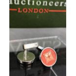 Louis Vuitton 925 Sterling Silver/Pink Logo Cufflinks