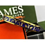 Hermes Gold Plated & Blue Enamel Musical Instruments Bracelet