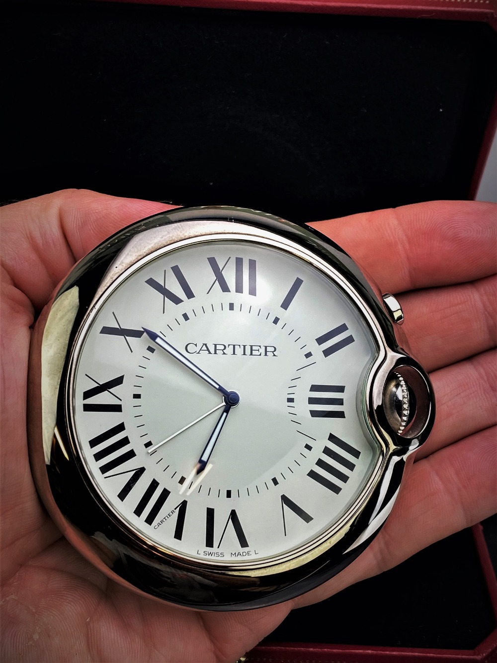 Cartier Extra Large 90mm Ballon Bleu Desk/Travel Clock