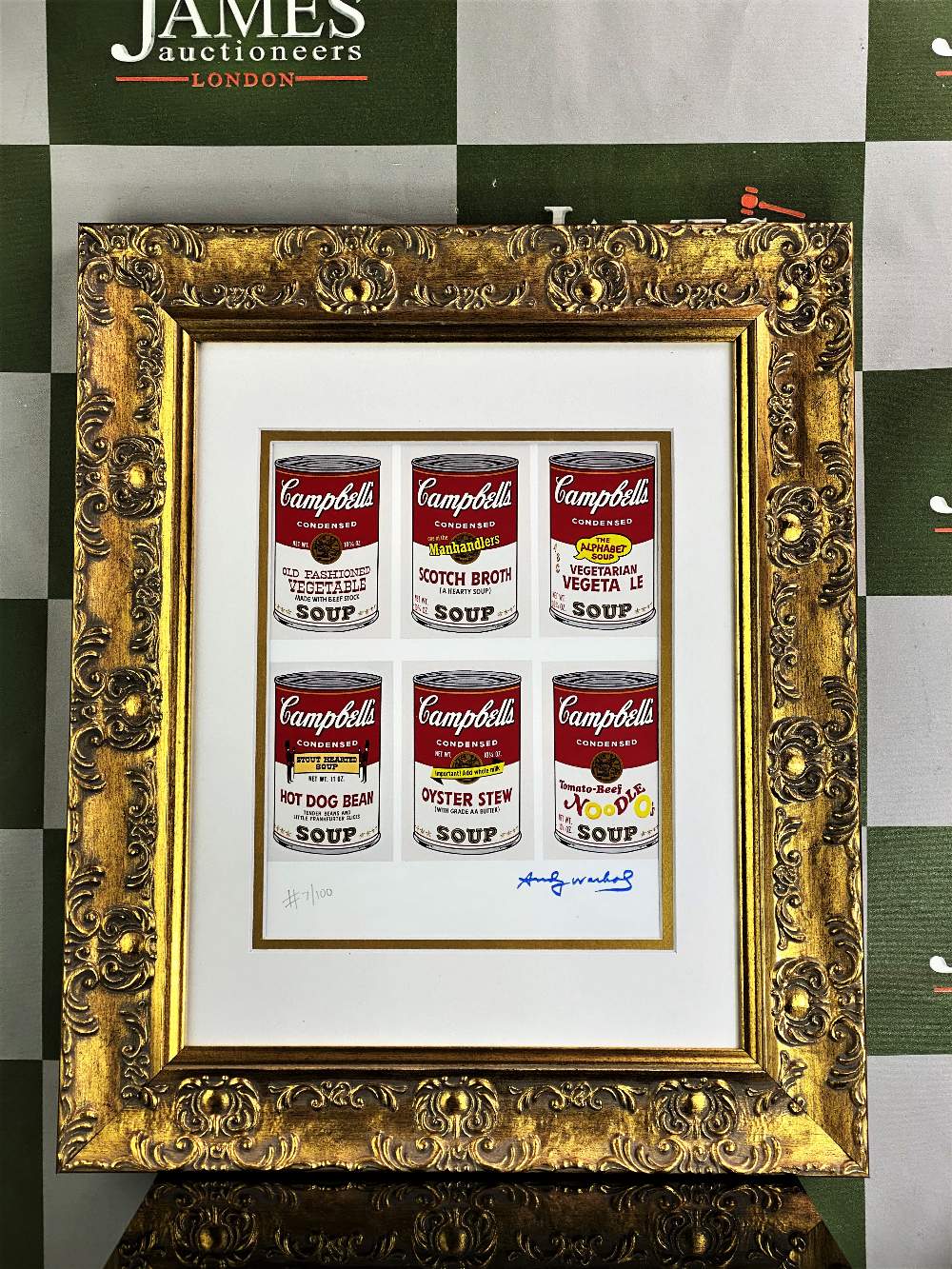 Andy Warhol 1984 "Cambells Soup" Lithograph # 7/100 Ltd Edition