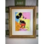 Andy Warhol "Mickey" Lithograph-Ornate Framed, Certificated & Plate Signed Edition #153/300