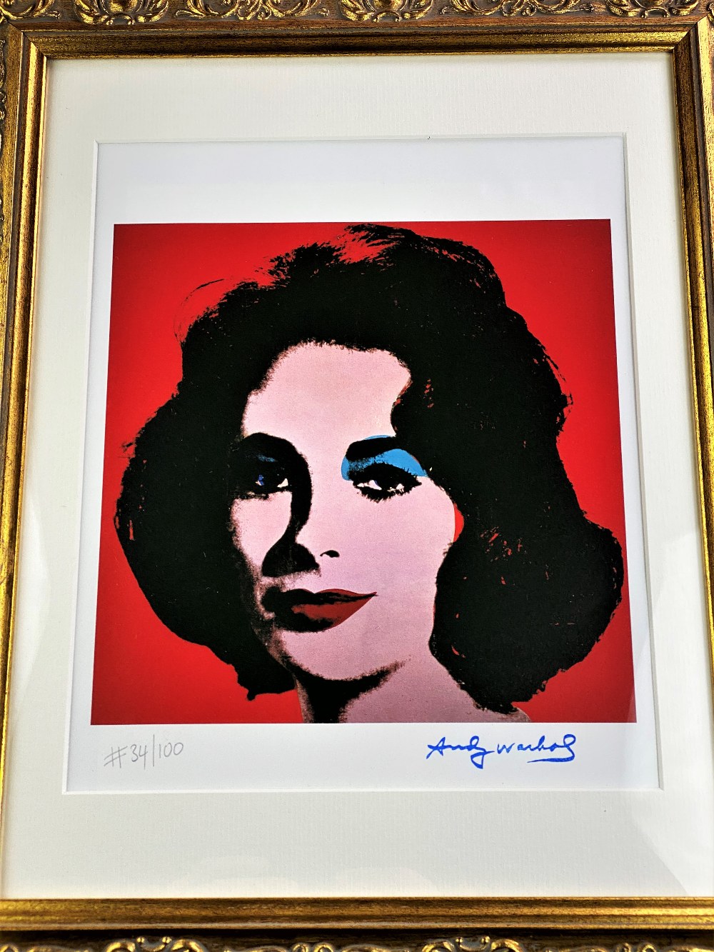 Andy Warhol 1984 "Elizabeth Taylor" Lithograph # 34/100 Ltd Edition - Image 2 of 2