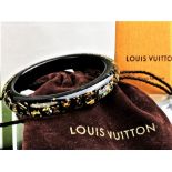 Louis Vuitton Resin Black And Gold Flake Inclusion Bangle