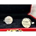 Cartier Pair Of New Palladium Silver 925 Cufflinks