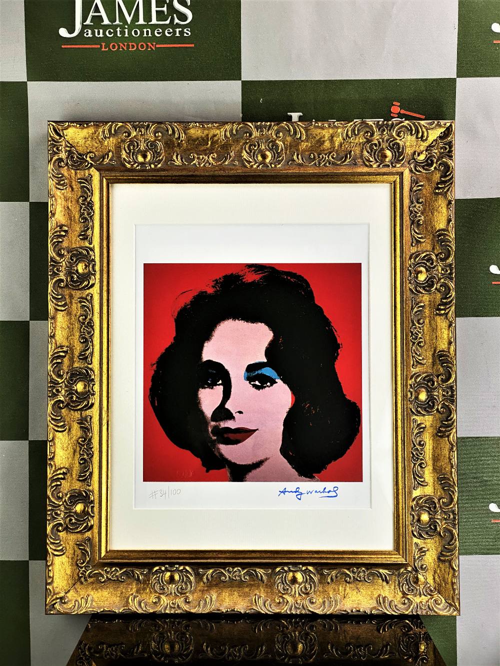 Andy Warhol 1984 "Elizabeth Taylor" Lithograph # 34/100 Ltd Edition