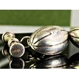 Pair of Vintage 925 Silver Cufflinks American Football Design