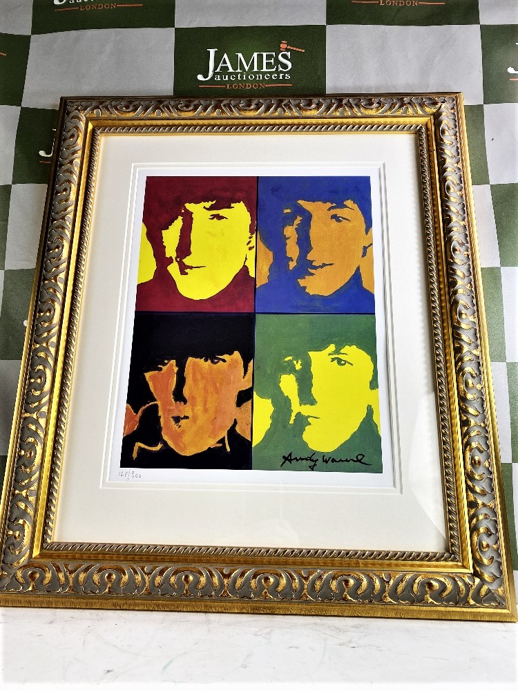 Andy Warhol "Beatles" Lithographic Ltd Edition Numbered Ornate Framed