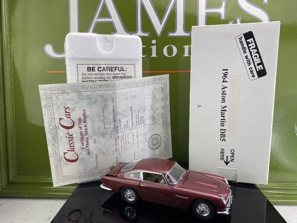 James Bond 007 Aston Martin DB5 Burgundy 1:24 Scale - Danbury Mint Ltd Edition - Image 2 of 6