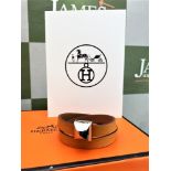 Hermes Medor Infini Double Tour. Orange Leather Bracelet T3