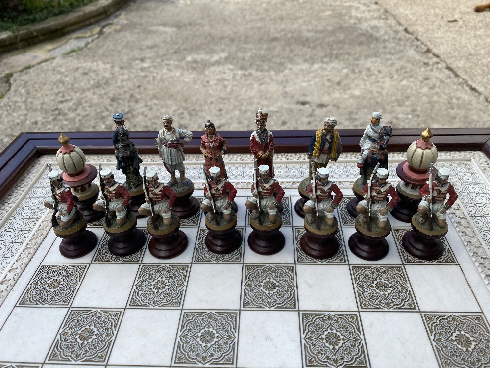 Raj Chess Set By Franklin Mint-Extremely Rare Set With Original Stand - Image 7 of 11