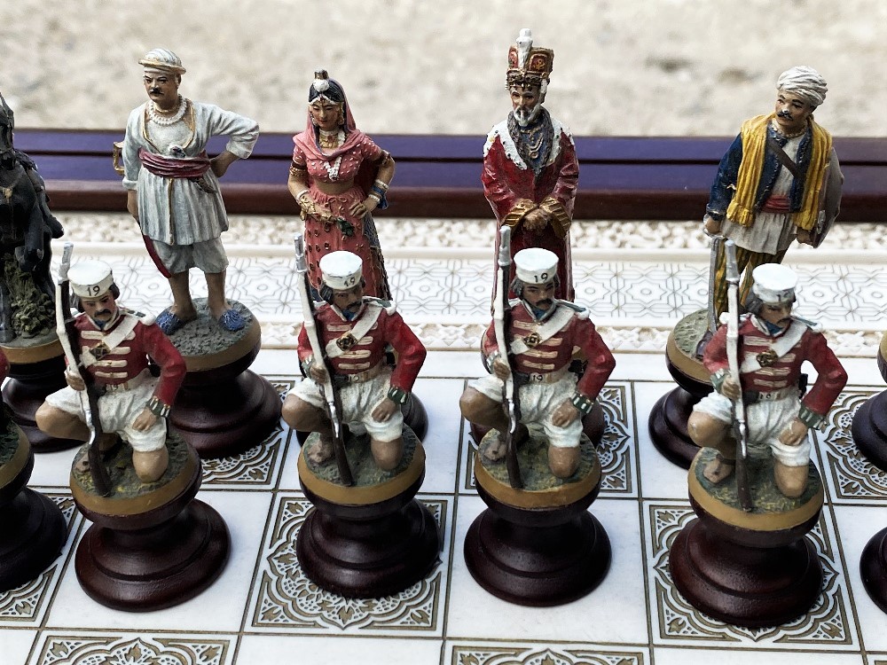 Raj Chess Set By Franklin Mint-Extremely Rare Set With Original Stand - Image 9 of 11