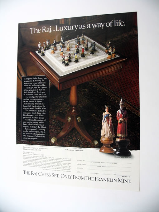 Raj Chess Set By Franklin Mint-Extremely Rare Set With Original Stand - Image 2 of 11