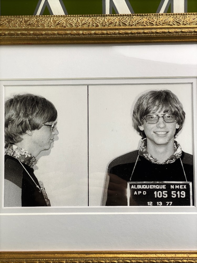 Bill Gates-Mugshot-Double Mount - Ornate Framed - Image 2 of 2