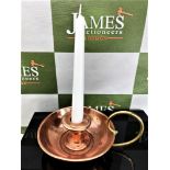 French Vintage Copper Candlestick Candle Finger Holder