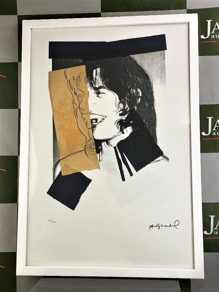 Andy Warhol "Jagger" Lithographic Ltd Edition Numbered #71/100-Framed