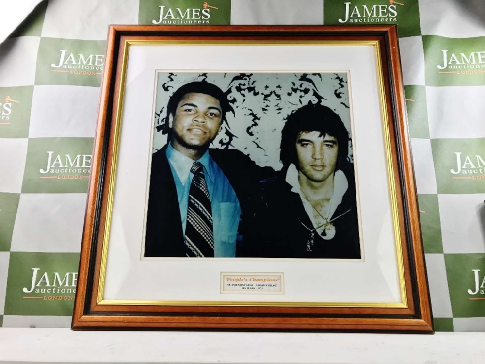 Muhammad Ali & Elvis Presley Montage Signed By Ali In Las Vegas 1973 - Image 3 of 4