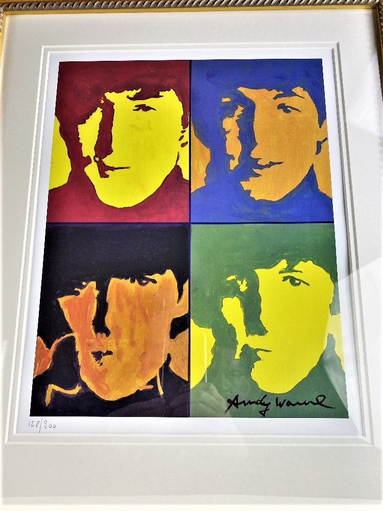Andy Warhol "Beatles" Lithographic Ltd Edition Numbered Ornate Framed - Image 2 of 2
