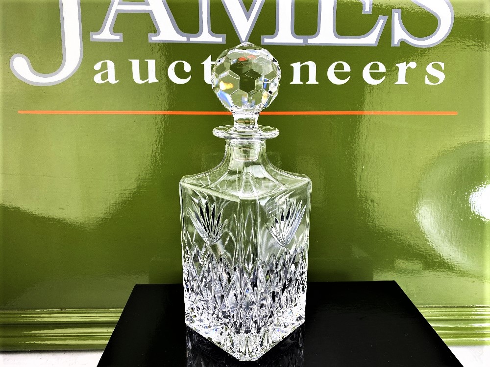 Mappin and Webb Square Shaped English Hand Cut Crystal Decanter - Image 3 of 3