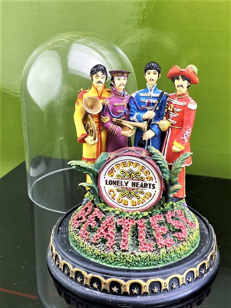 The Beatles "Lonely Hearts" Figurine & Glass Dome- Franklin Mint