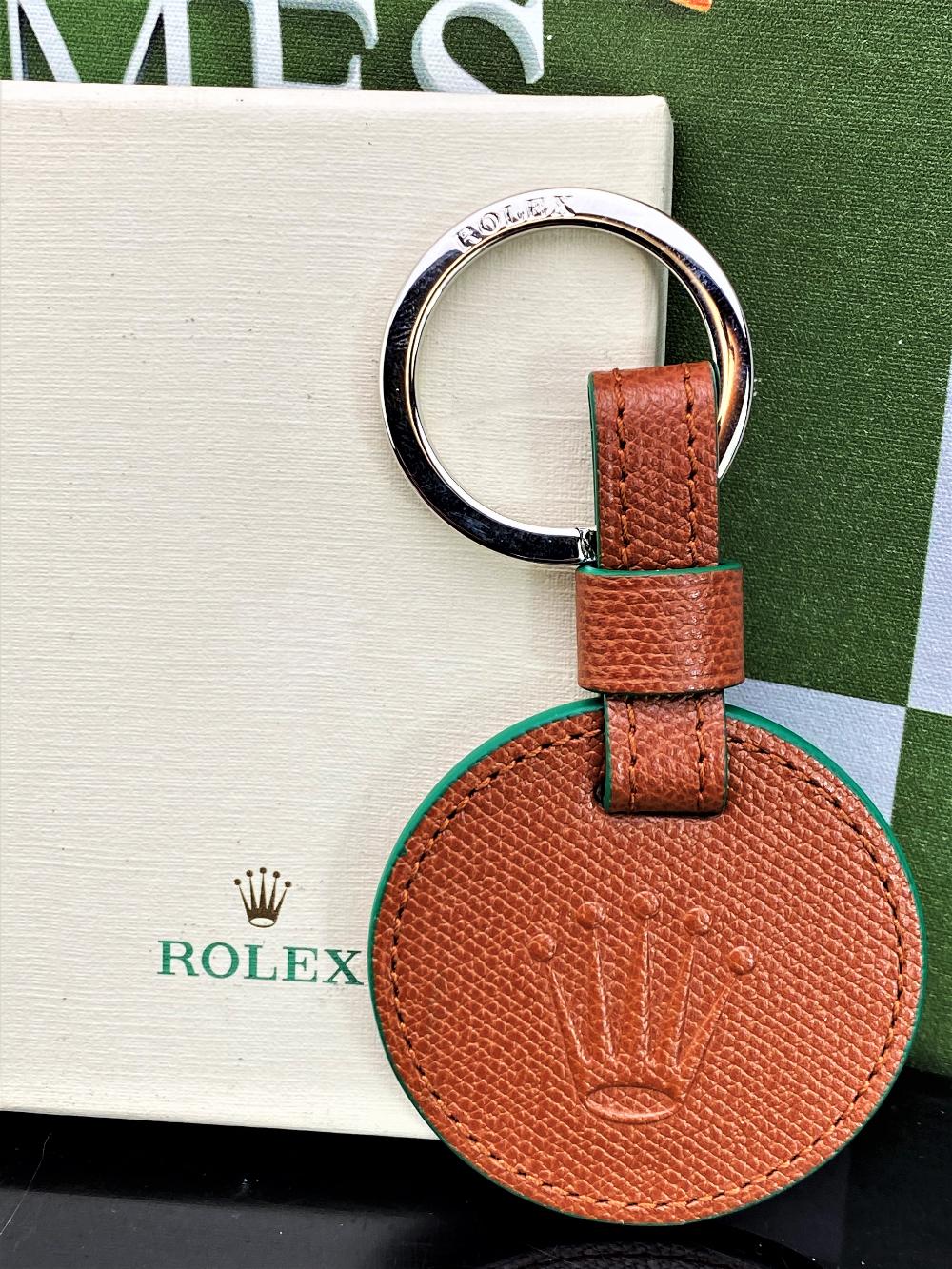 Rolex Official Merchandise Crown Brown Leather Key Ring