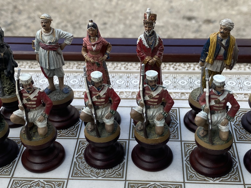 Raj Chess Set By Franklin Mint-Extremely Rare Set With Original Stand - Image 10 of 11