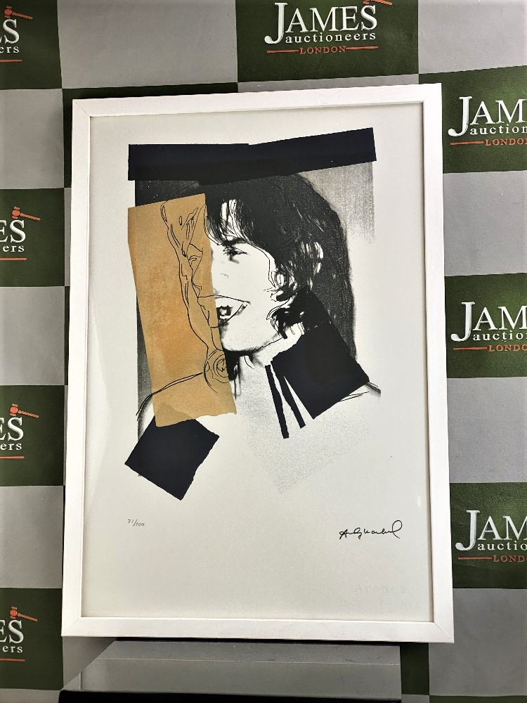 Andy Warhol "Jagger" Lithographic Ltd Edition Numbered #71/100-Framed - Image 5 of 9