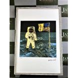 Andy Warhol "Man On the Moon" Lithographic Ltd Edition Numbered #65/100-Framed