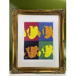 Andy Warhol "Beatles" Lithographic Ltd Edition Numbered Ornate Framed