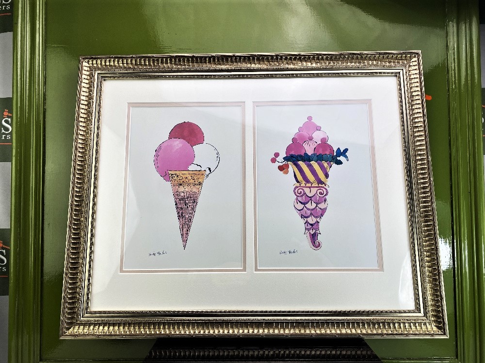 Andy Warhol" Ice Cream Fancy" Pair Lithograph/Framed