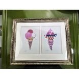 Andy Warhol" Ice Cream Fancy" Pair Lithograph/Framed