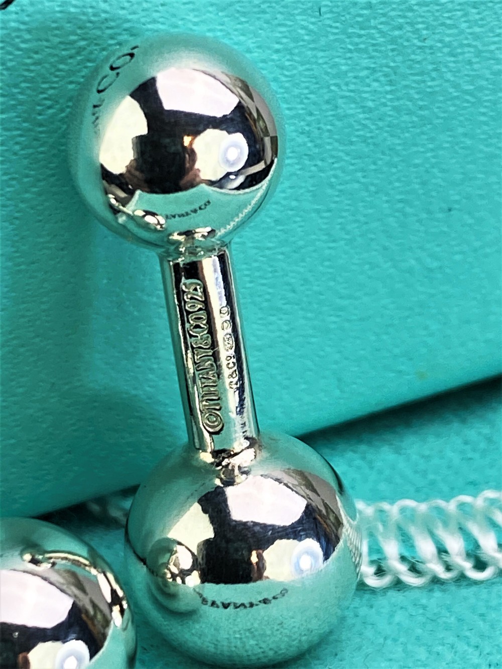 Tiffany Classic Silver Ball Hallmarked Silver Cufflinks - Image 2 of 3