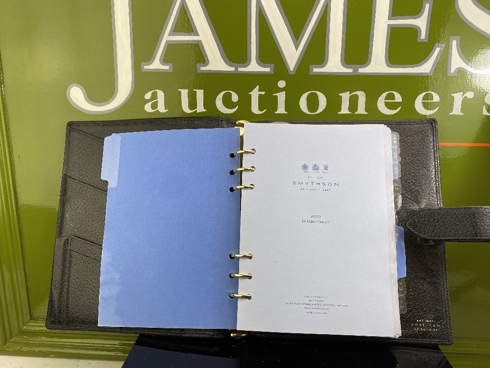 Smythson Duke a5 Leather Organiser/Gold Leaf 2020 Diary/Contact File Included+Montblanc Pen