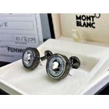 Montblanc Smoked Contemporary and Silver Classic Cufflinks, Ex display