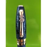 Montegrappa Ca$h Ballpoint Pen In Black Monogram Dollar Signs Gold Plated.