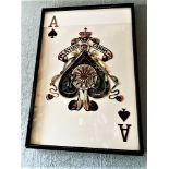 Stunning & Huge 59 x 37 Inch Decoupage "Ace of Spades" Display- Blackjack Set