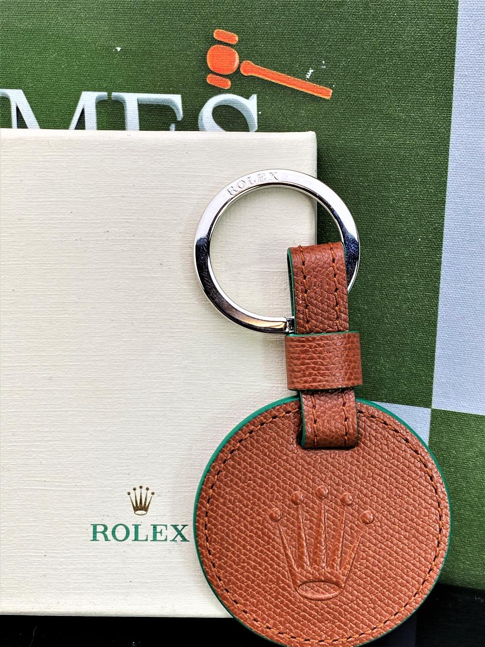 Rolex Official Merchandise Crown Brown Leather Key Ring - Image 2 of 2