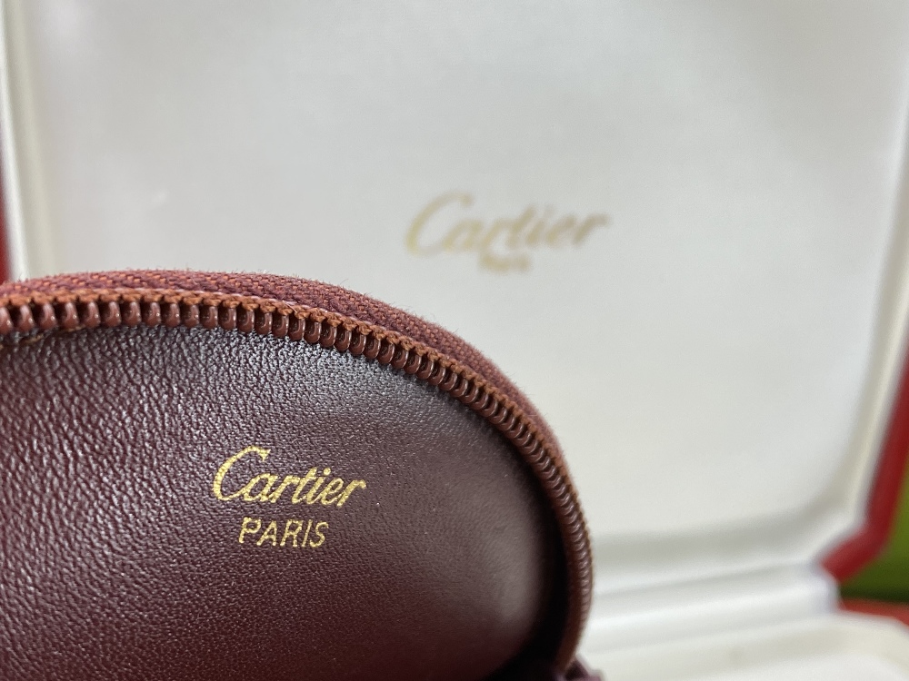 Cartier Coin Purse in Bordeaux Leather, Logo Embossed. - Image 2 of 5