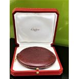 Cartier Coin Purse in Bordeaux Leather, Logo Embossed.