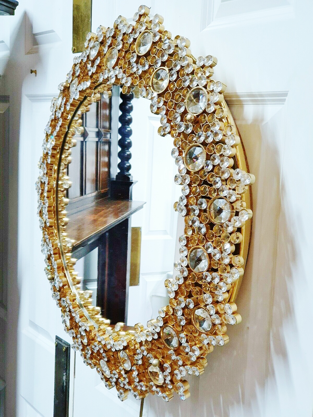 Palwa Original 60`s Vintage Crystal Illuminated Decorative Mirror-