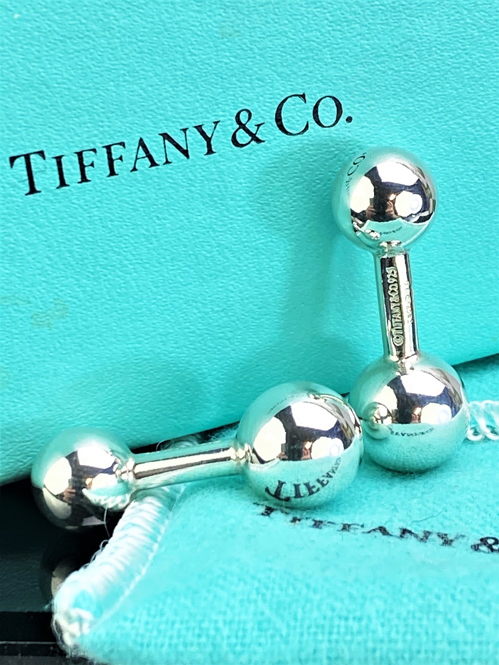 Tiffany Classic Silver Ball Hallmarked Silver Cufflinks