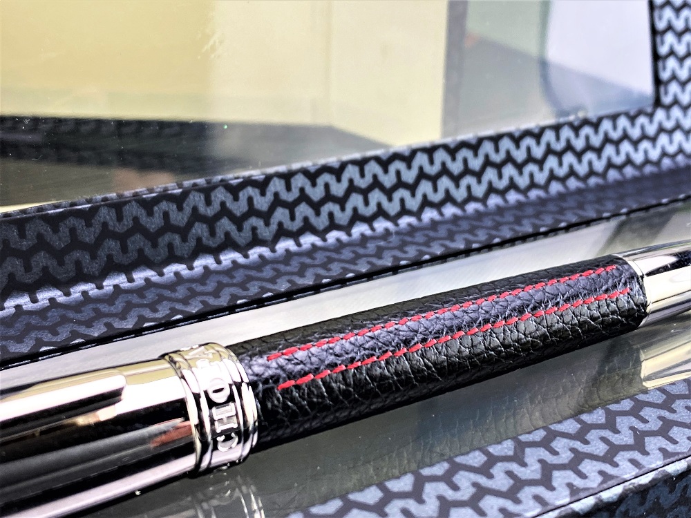 Chopard Ballpoint Racing Silver-Black Red Stitching-Resin Rubber Barrel Ball Pen-New example - Image 4 of 6