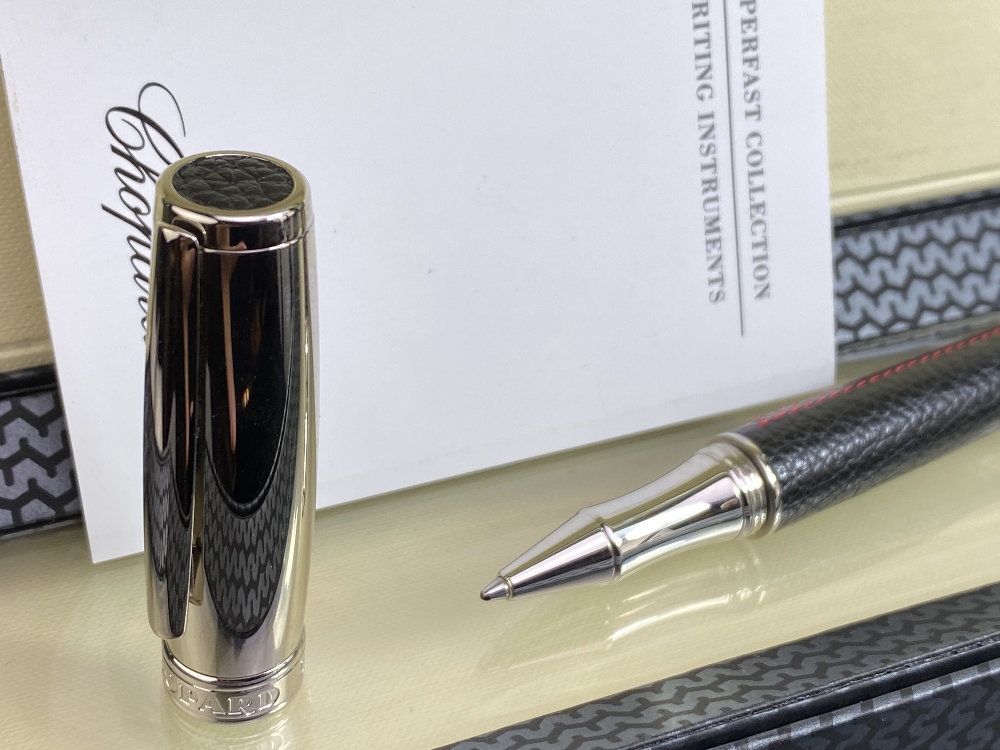 Chopard Ballpoint Racing Silver-Black Red Stitching-Resin Rubber Barrel Ball Pen-New example - Image 6 of 6