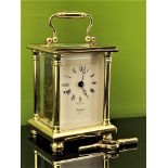 Rapport Of London - Brass Cased Carriage Clock. Cream Roman Numerals Face.