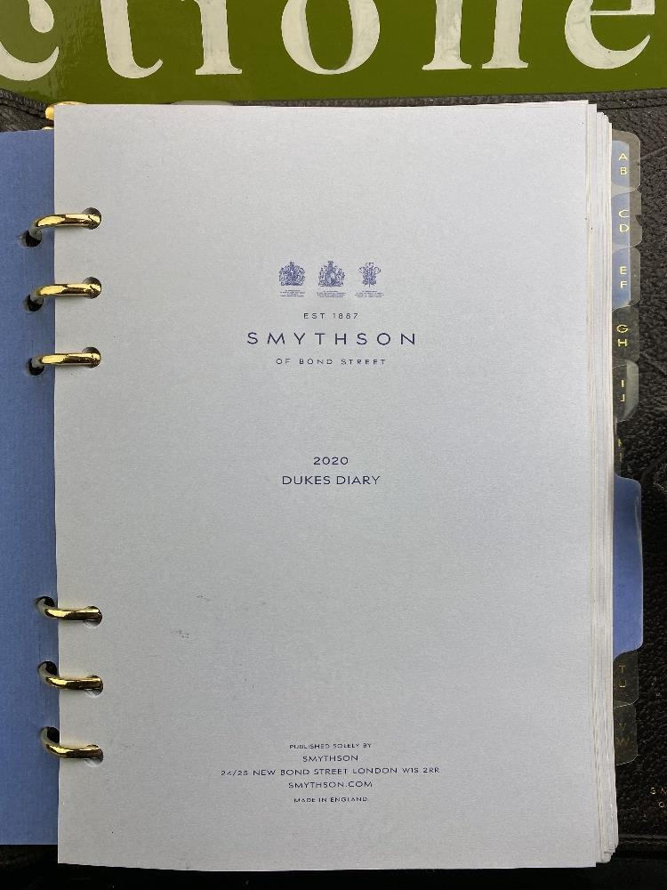 Smythson Duke a5 Leather Organiser/Gold Leaf 2020 Diary/Contact File Included - Image 2 of 5