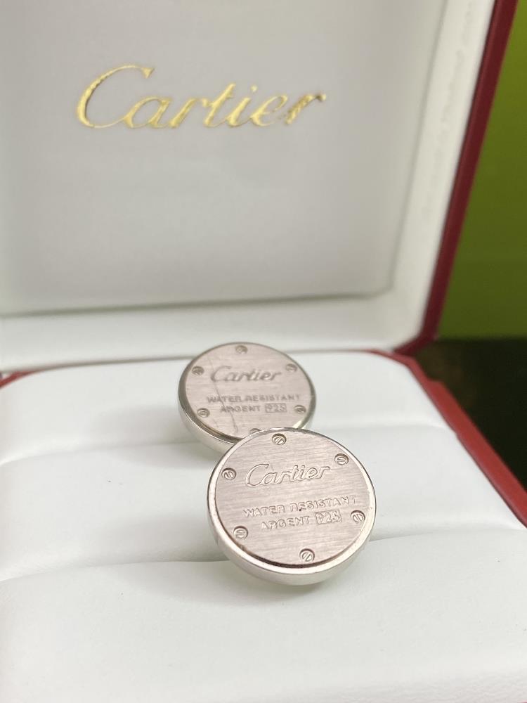 Cartier Sterling Silver Cufflinks "Water Resistant 925" Edition - Image 4 of 4