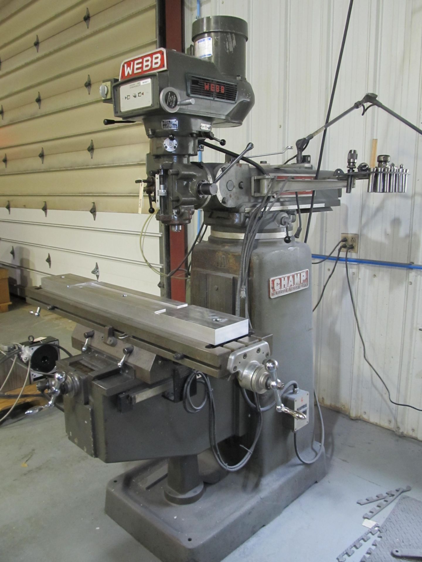 Webb/Champ Mdl.3VK 3-Axis Milling Machine w/ Knee Type 10" x 50" Table - Image 7 of 8